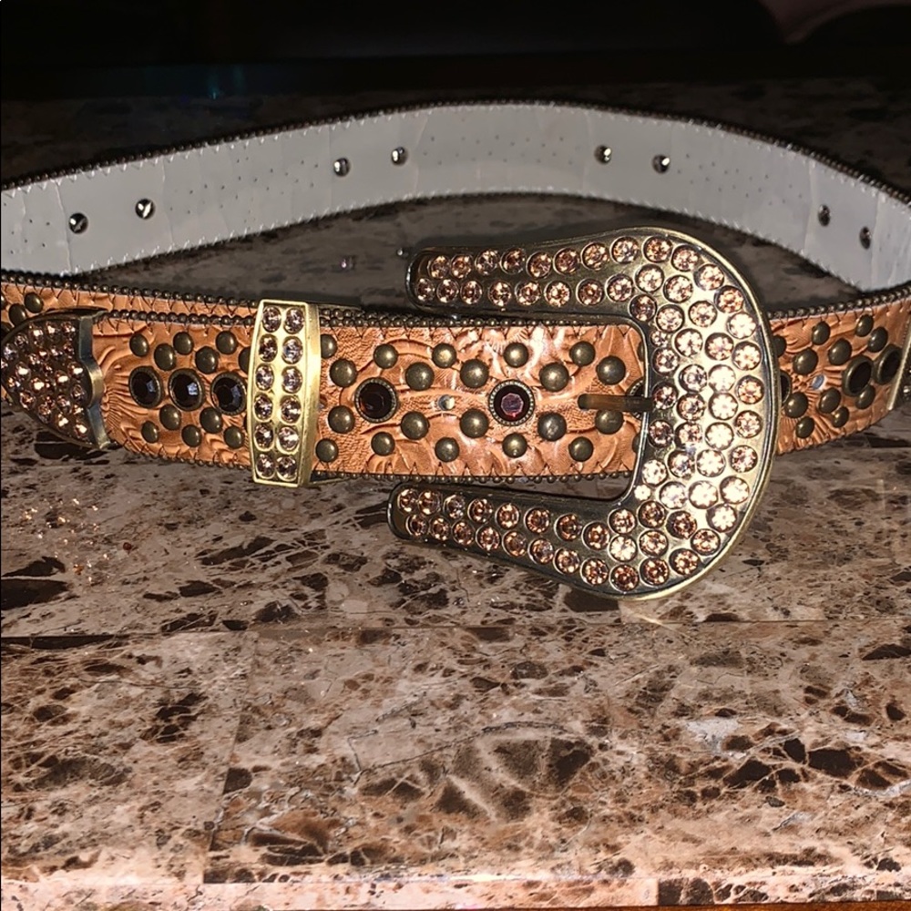 Brown Rhinestone Belt